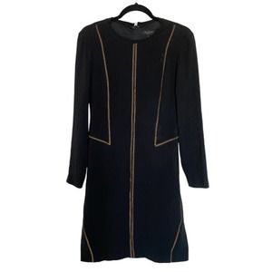 Rag & Bone Raj Black Crepe Sheath with Prominent Copper Stitching size 6